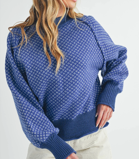 Blue Contemporary Echo Sweater
