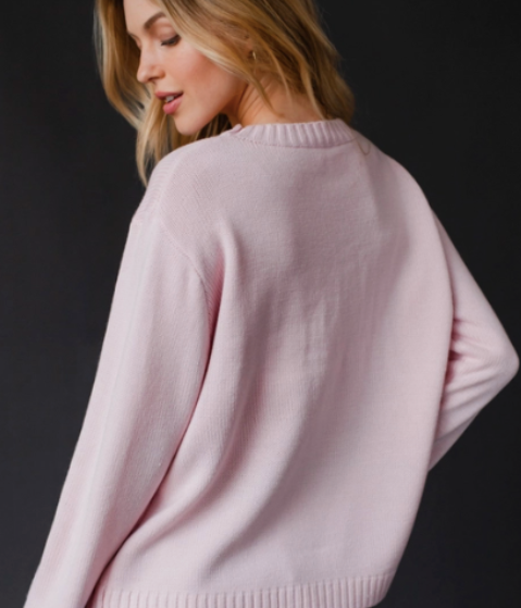 Light Pink Knit Ski Sweater
