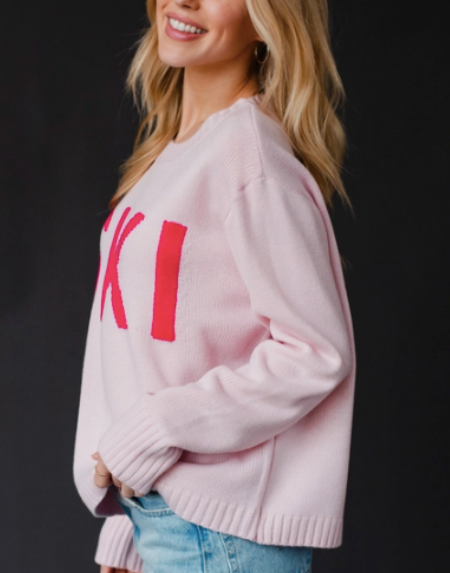 Light Pink Knit Ski Sweater