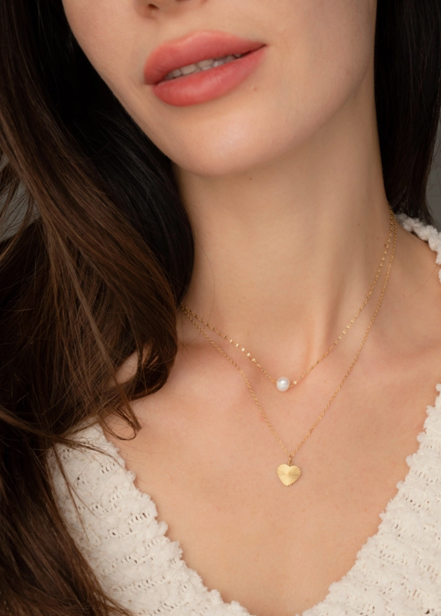Annie Gold Pearl Necklace