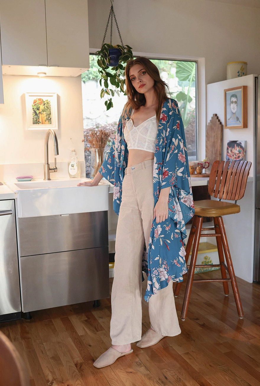 Flowing Floral Kimono