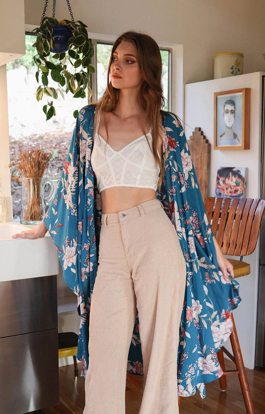 Flowing Floral Kimono