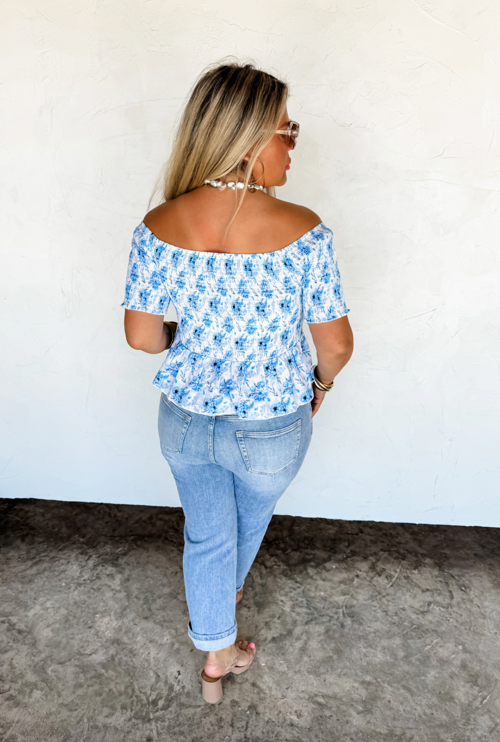 Essie Floral Smocked Top