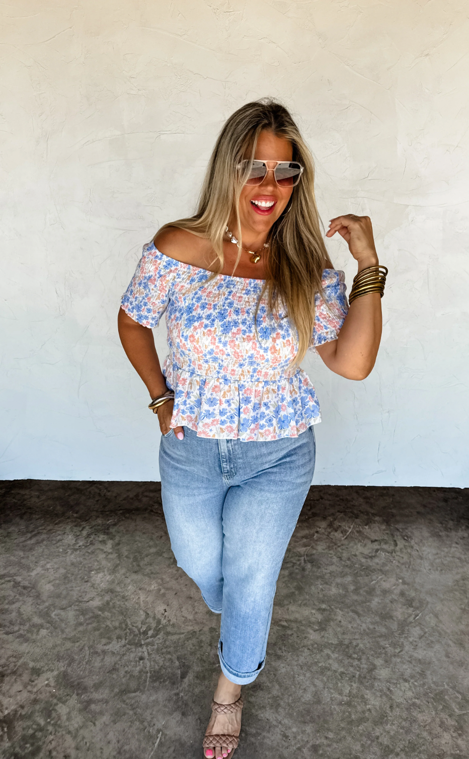 Ellie Floral Smocked Top