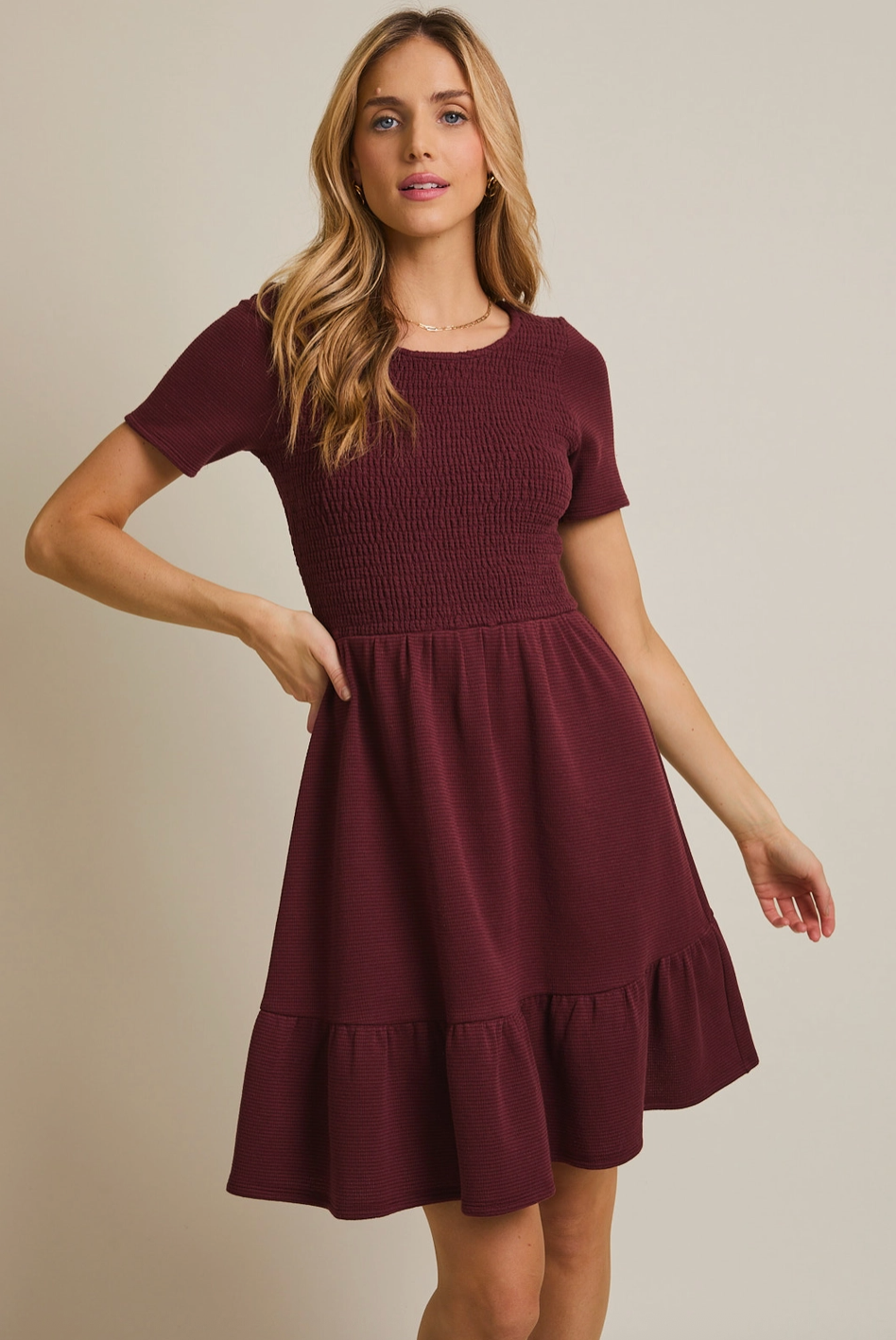 Lynne Burgundy Dress