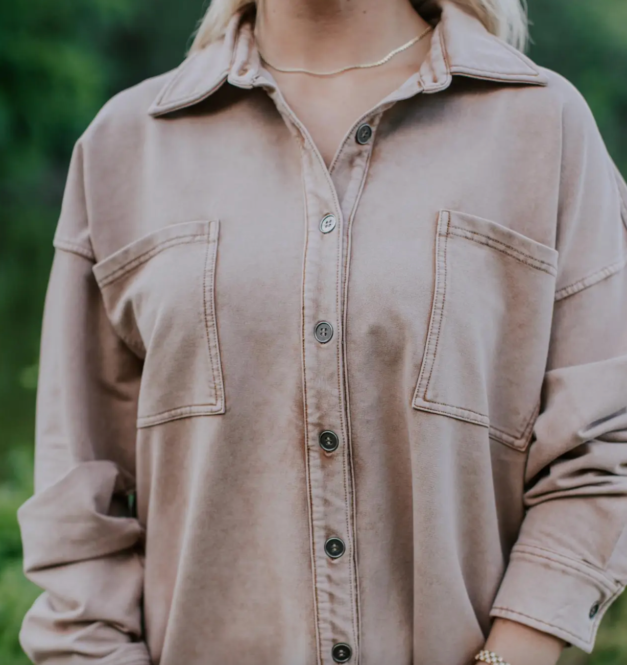 Mauve Acid Washed Shacket