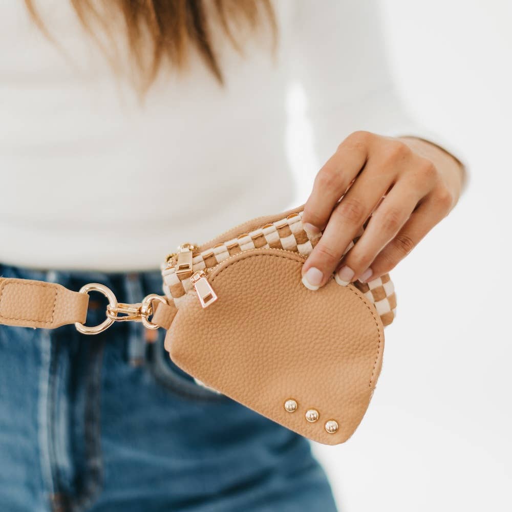 Wonderlust Tan Wristlet