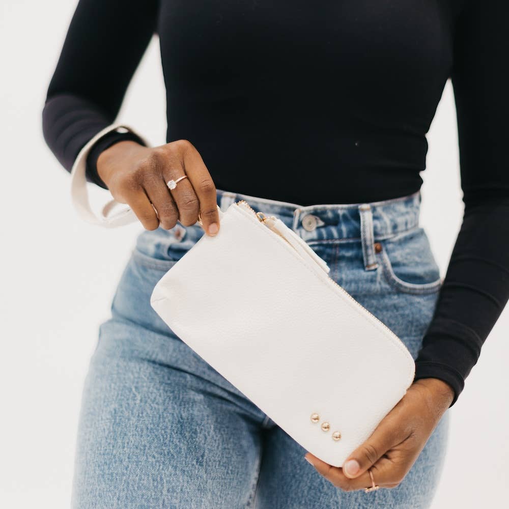 Cece Cream Clutch Bag