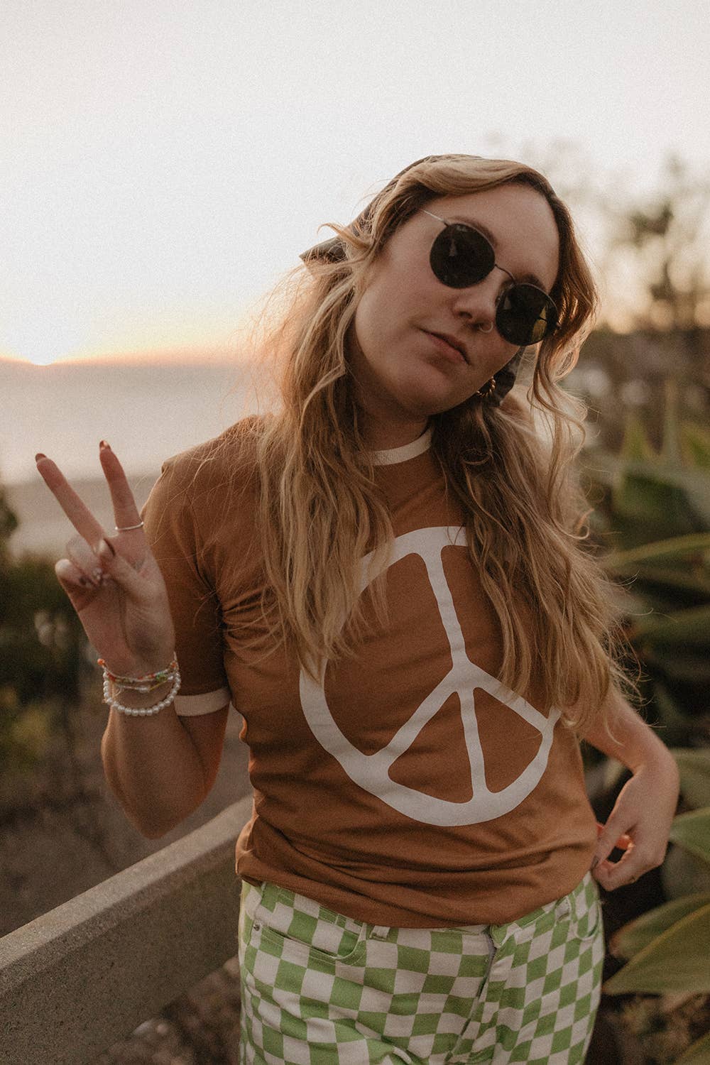 Peace Ringer Graphic Tee