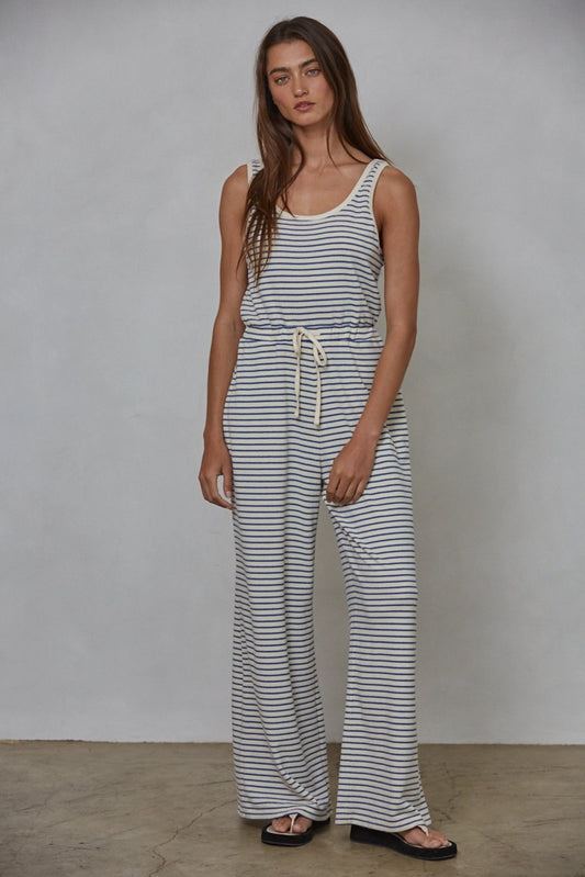 Cotton Striped Jumpsuit