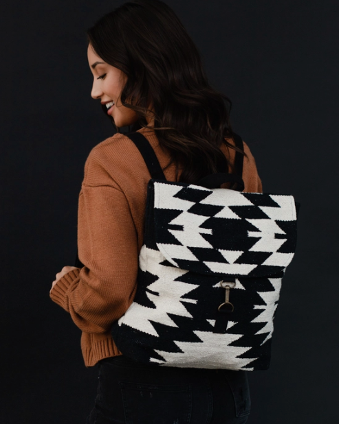 Black & Cream Aztec Backpack