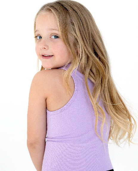 Youth Lavender Chevron Crop Top