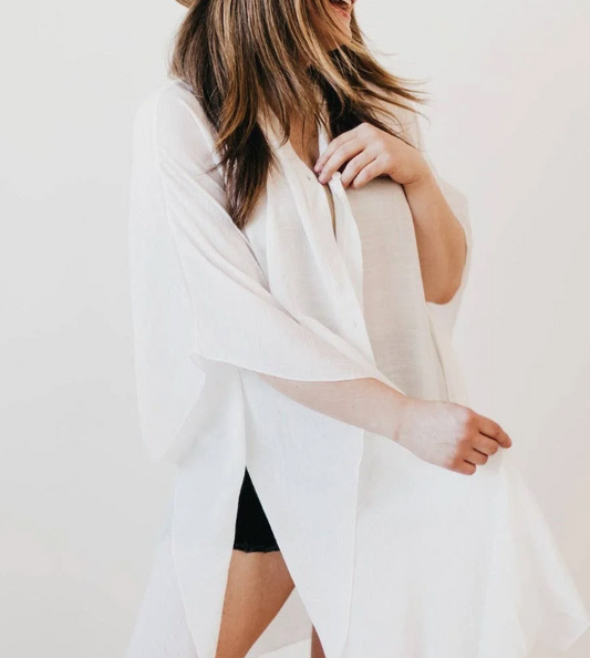 Trip To Ibiza Kimono: White