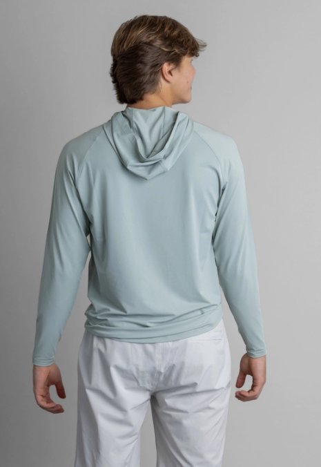 Men's UPF 50+ Hoodie: Aqua Gray