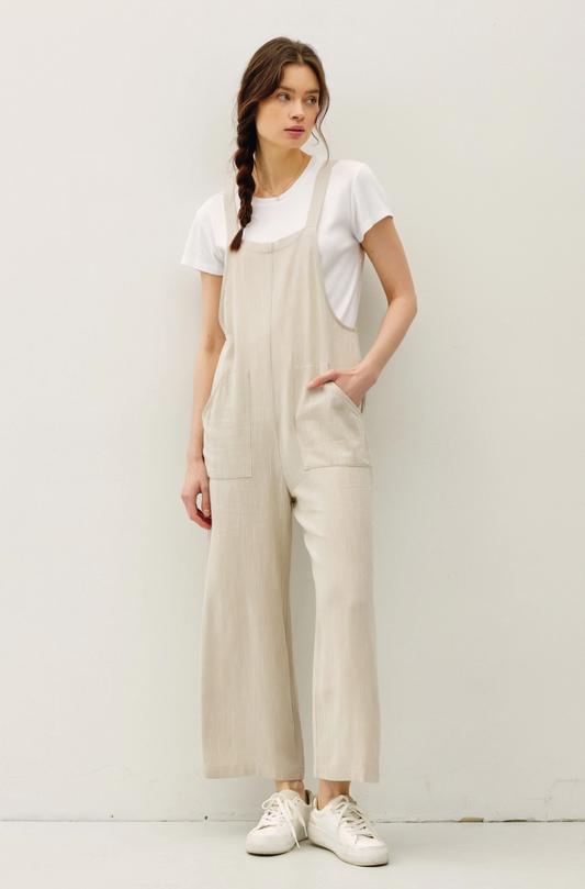 Natural Pinstripe Overalls