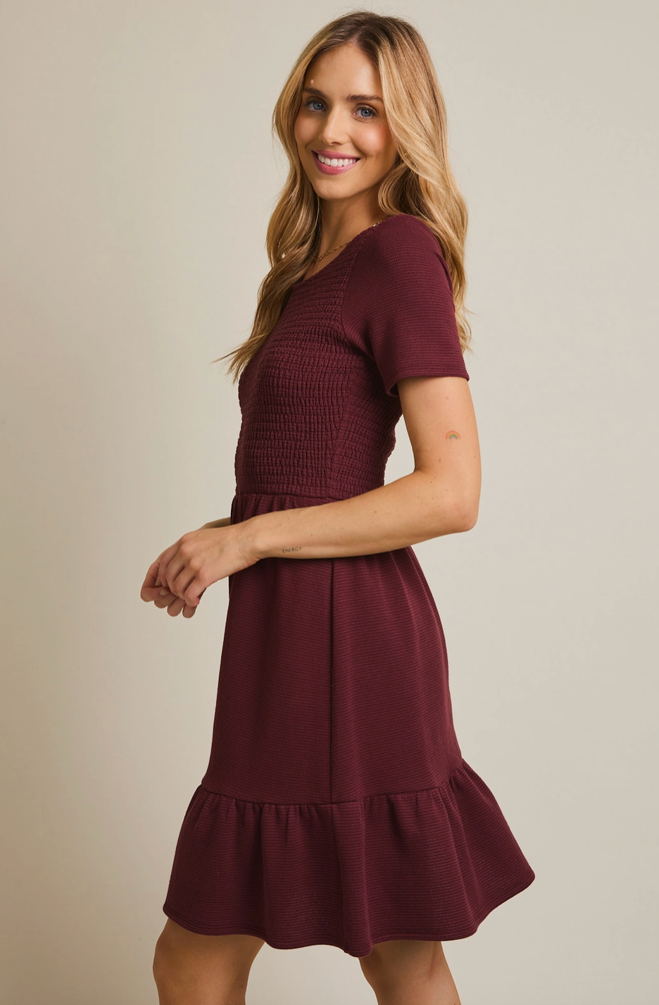 Lynne Burgundy Dress