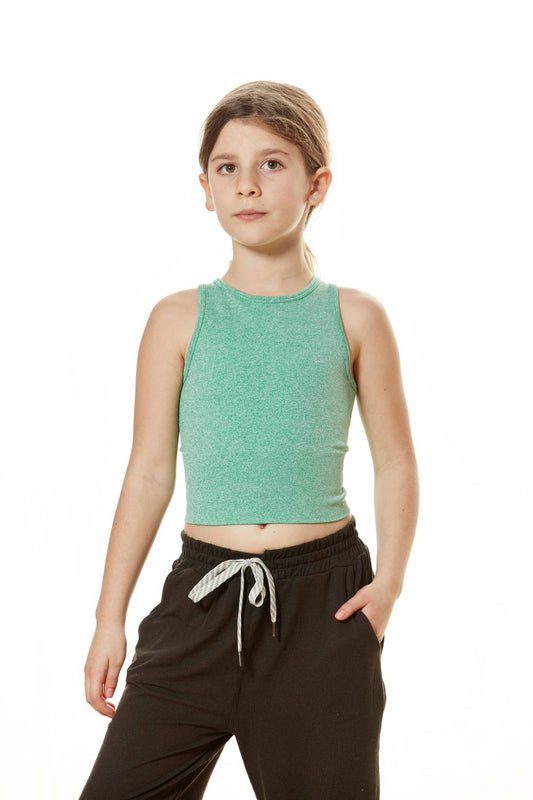 Girls Chevron Crop Green