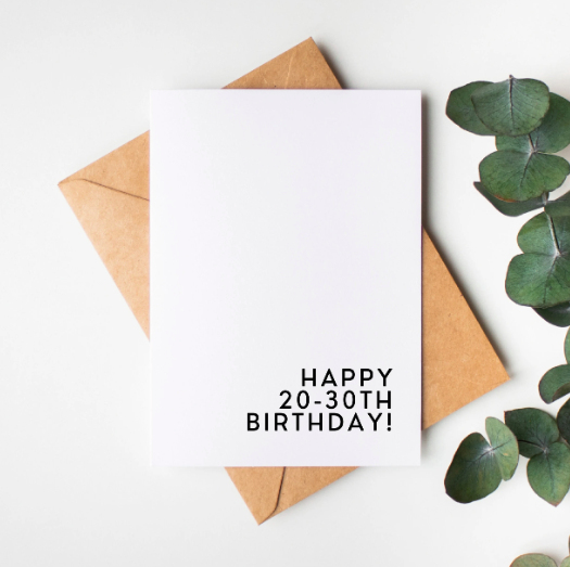Happy 20th-30th Birthday Card