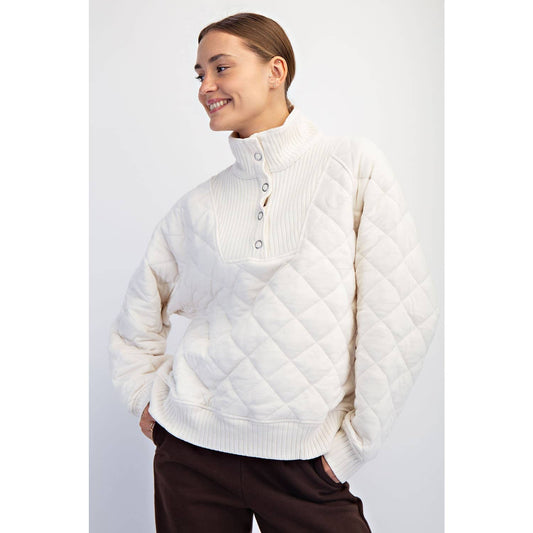 Mia Quilted Snap Pullover