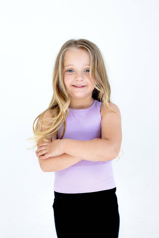 Youth Lavender Chevron Crop Top