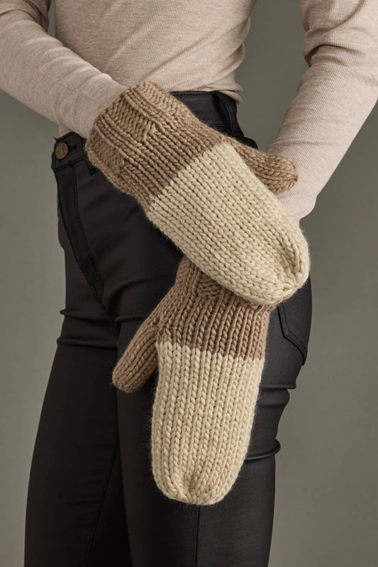 Beige & Taupe Mittens