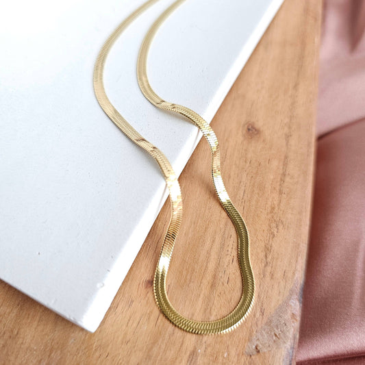 16" Gold Herringbone Chain