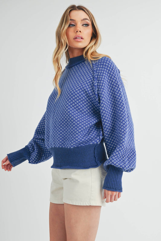 Blue Contemporary Echo Sweater