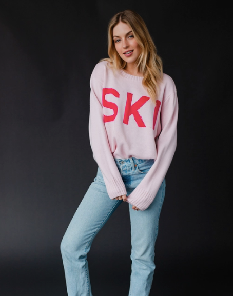 Light Pink Knit Ski Sweater