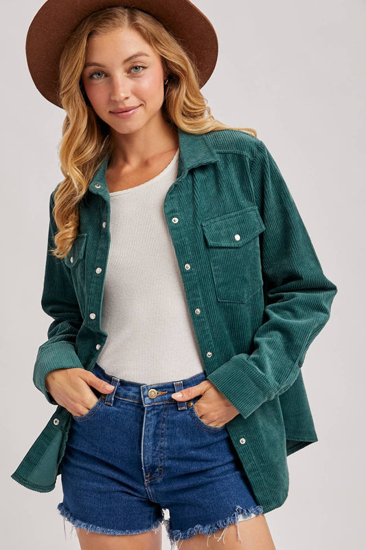 Peacock Corduroy Shacket