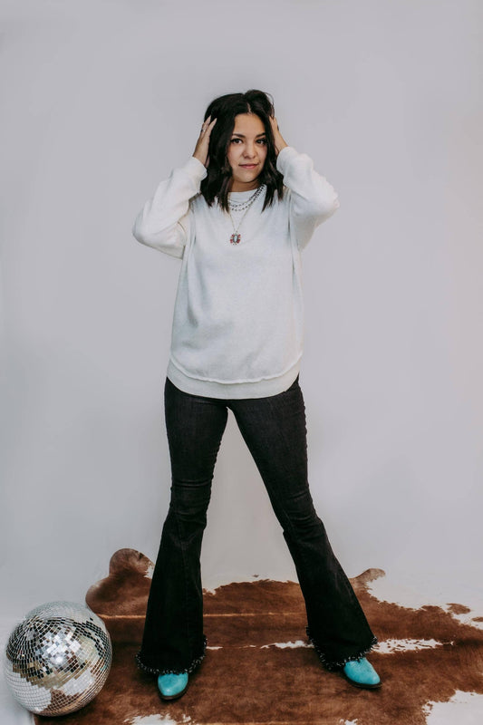 Heather Gray Washed Sweatshirt