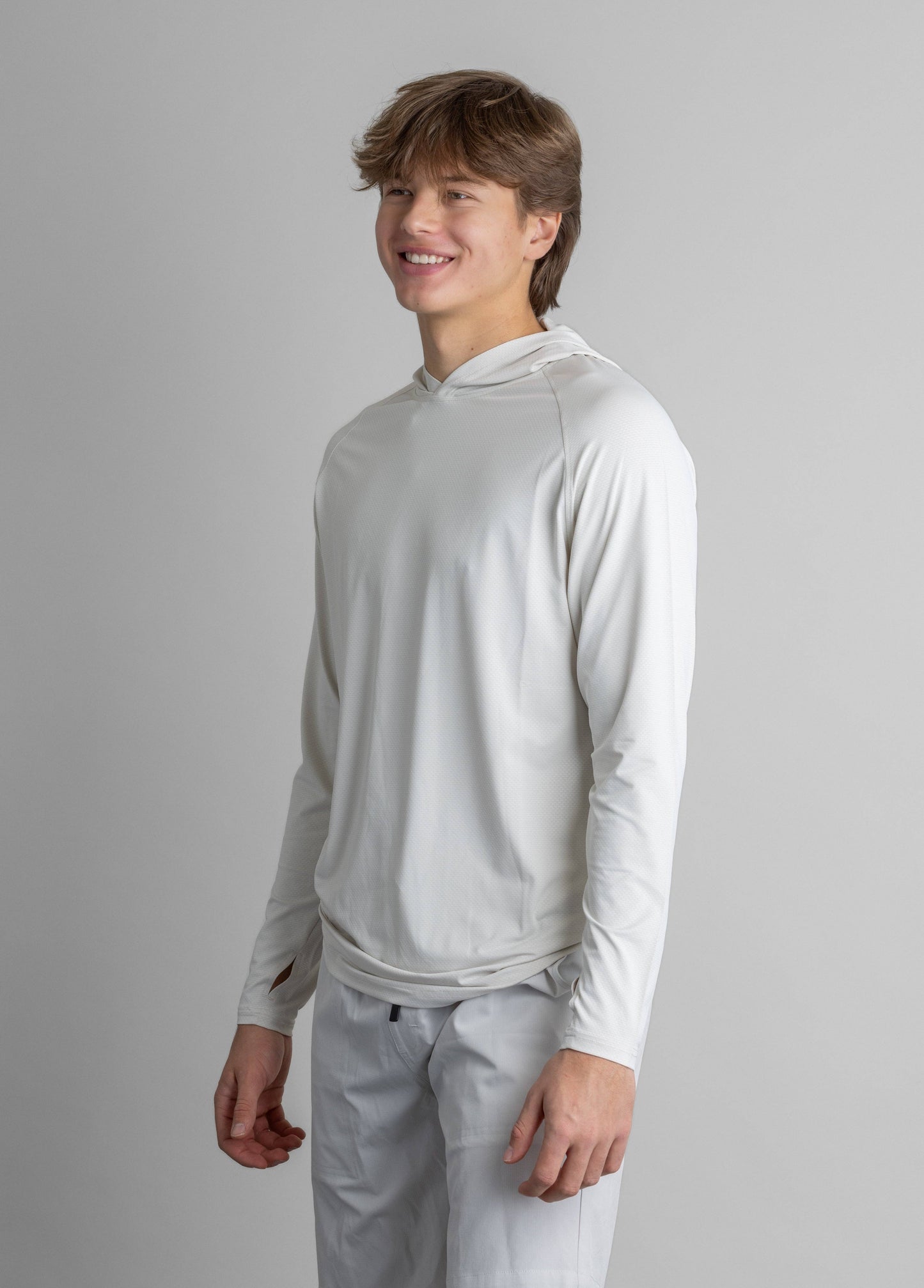 Men's UPF 50+ Hoodie: White Onyx