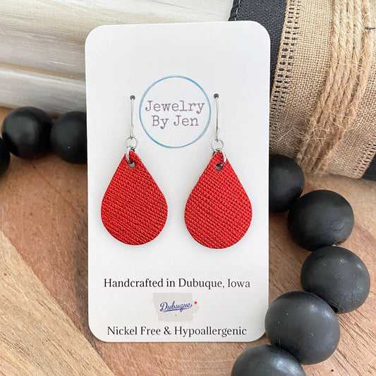 Red Metallic Teardrop