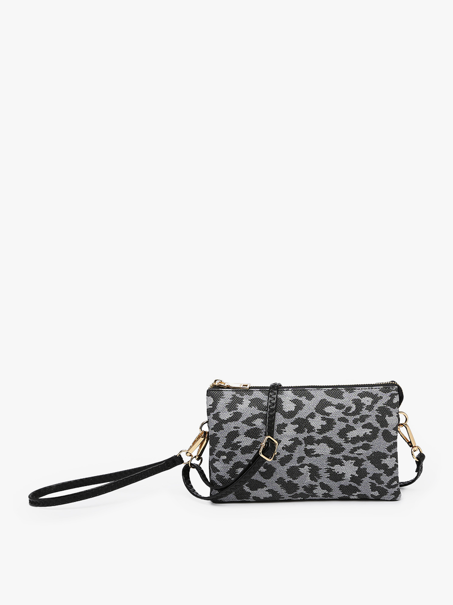 Gray Leopard Crossbody/Wristlet