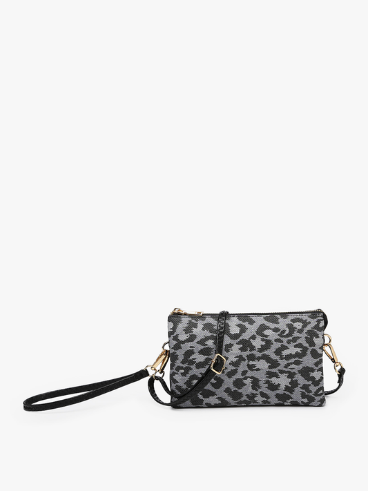 Gray Leopard Crossbody/Wristlet